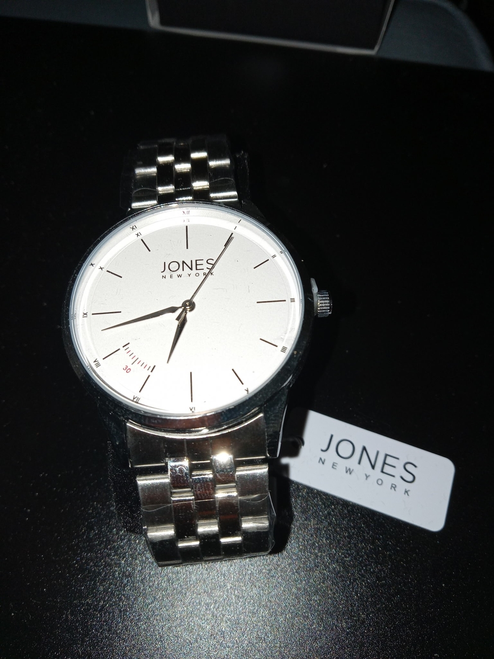 Jones New York Men's Silver Stainless Steel Dress Watch - Silver Dial